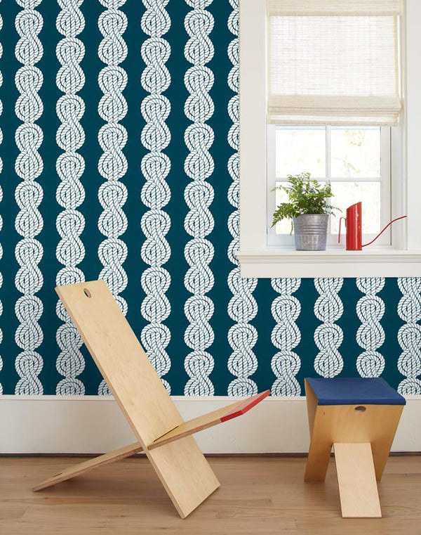 Y Not' Wallpaper by Wallshoppe - Garnet / Indigo