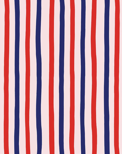 Stripes' Wallpaper by Clare V. - Red / Blue