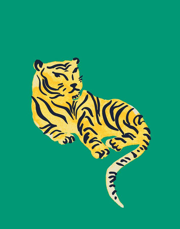Wallshoppe Emerald Tigers Wallpaper by Tea Collection - Traditional ...