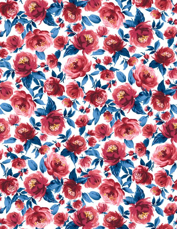 Veronica Red And Blue Traditional Peel Stick Wallpaper Wallshoppe