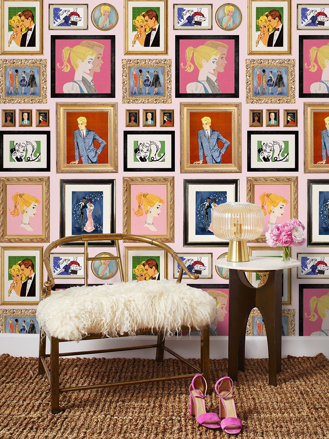 PVC Little Girls pink barbie kids wallpaper For Little girls bedroom  Size 57 Sq Ft at Rs 1700per roll in Jaipur