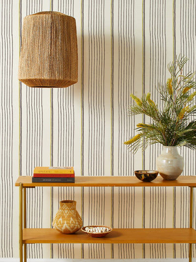 Viney Stripe Grove Grasscloth Wallpaper