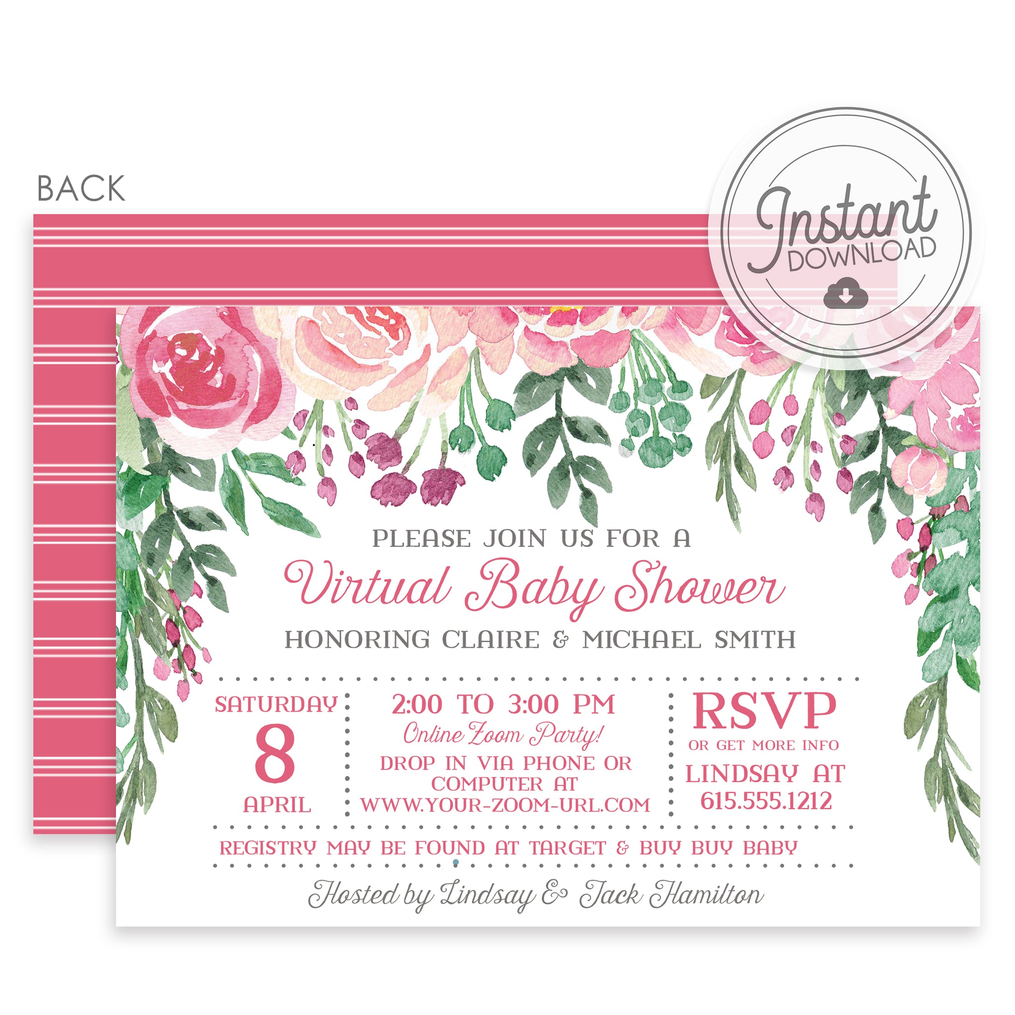 virtual baby shower invitations