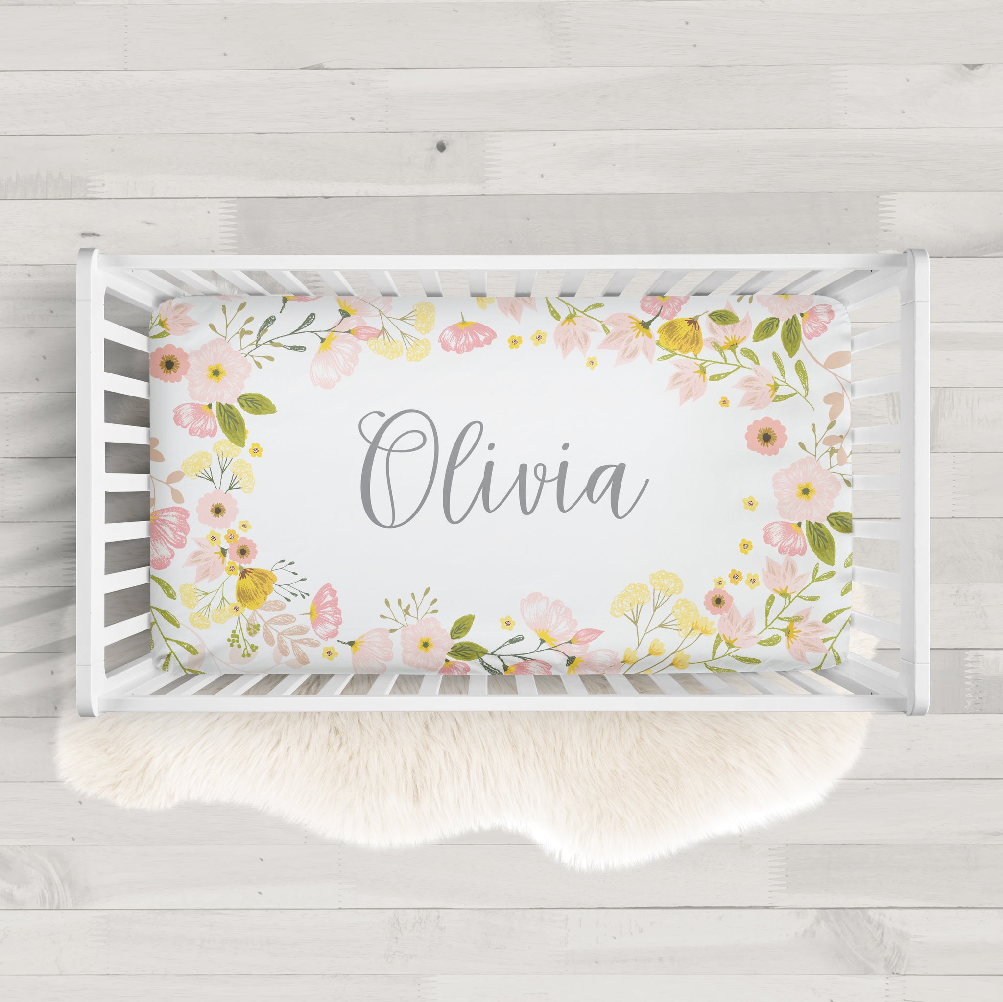 custom crib sheet with name