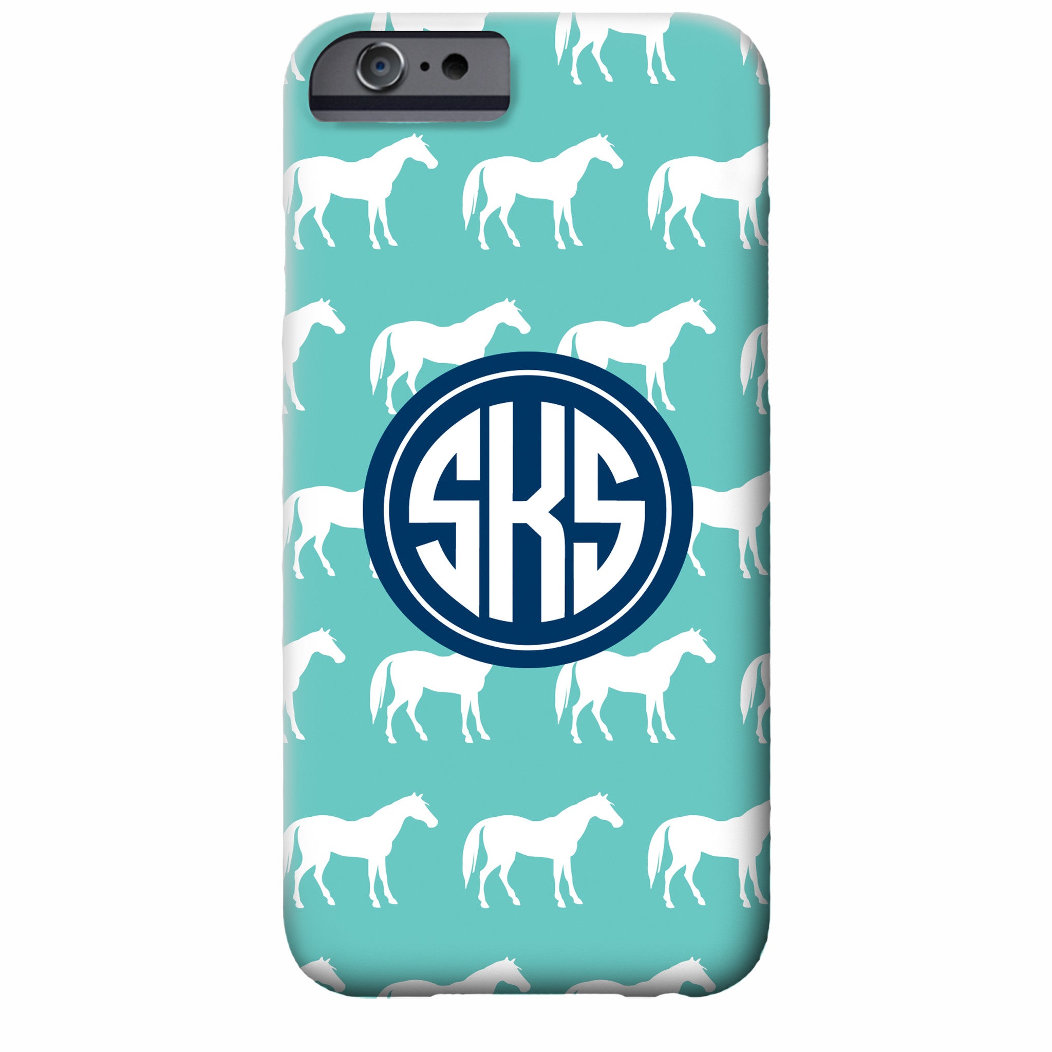 Monogram iPhone Case - Bold Stripe Pink & Navy - Boatman Geller