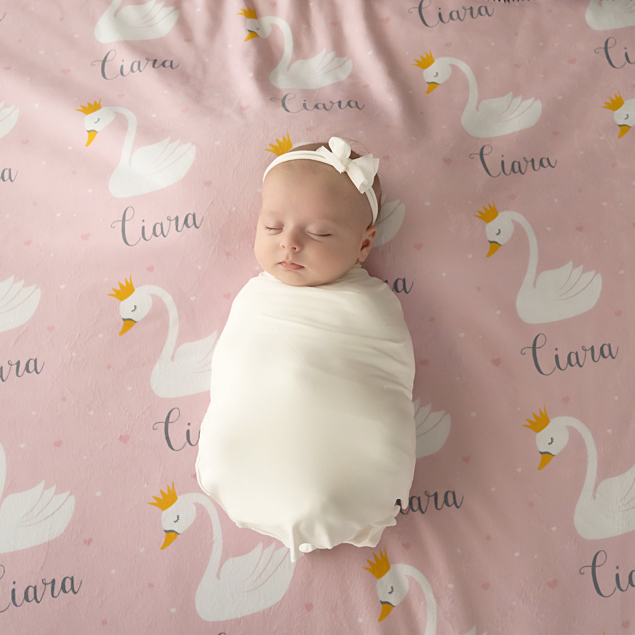 swan swaddle blanket