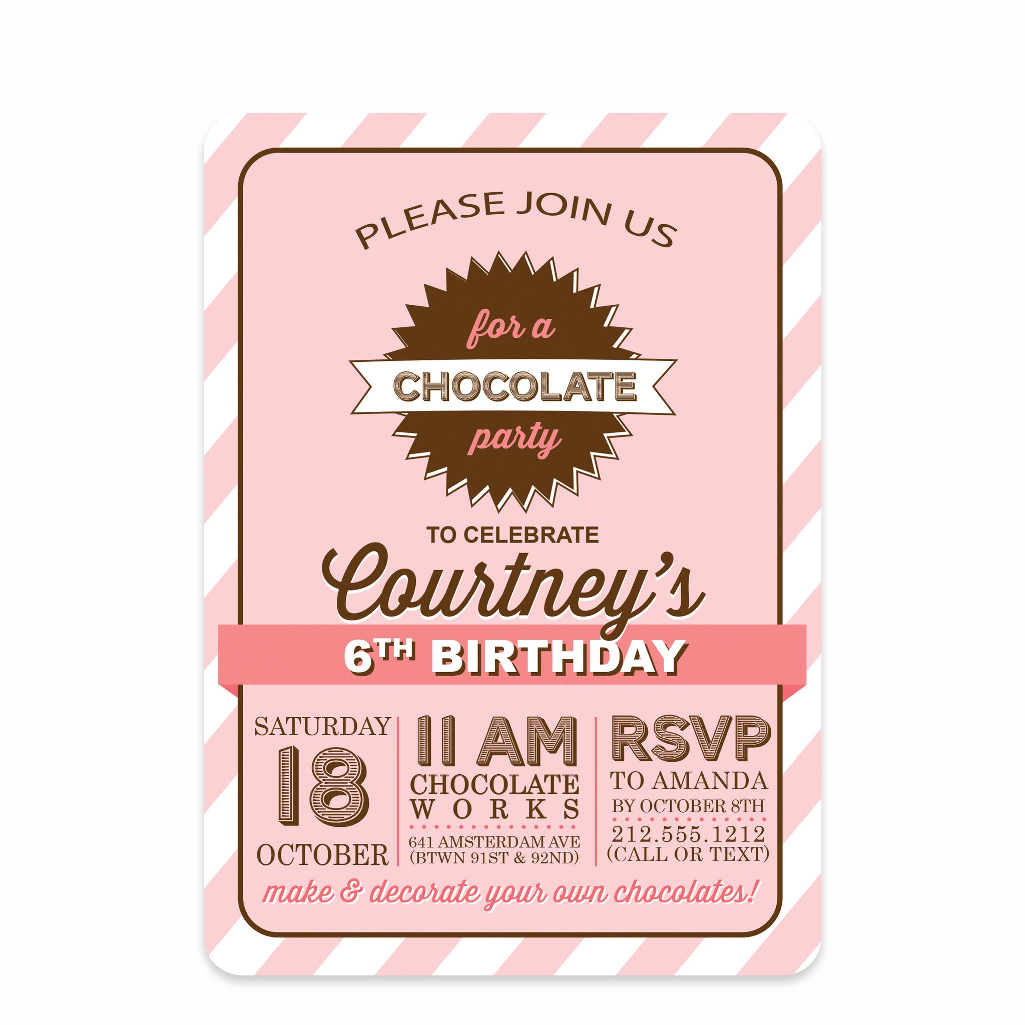 chocolate themed birthday party