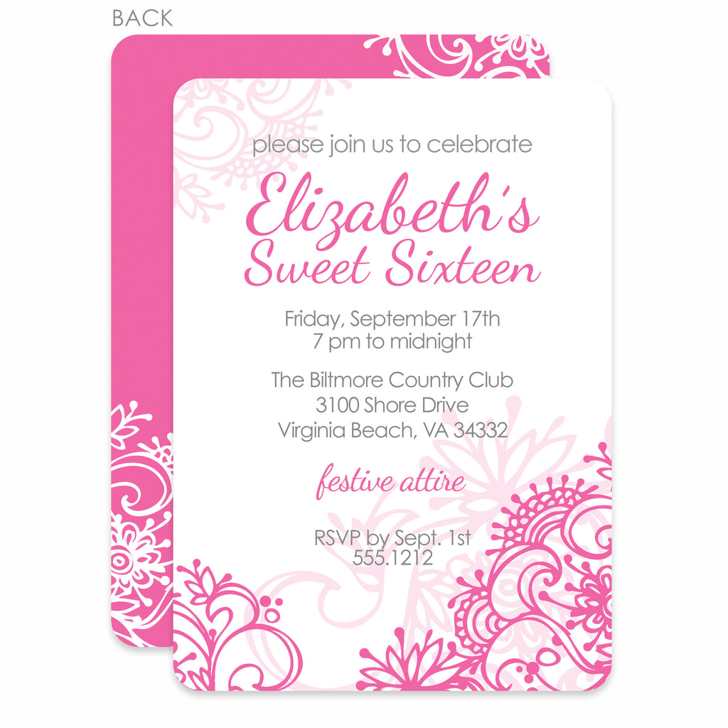 Sweet Sixteen Invitation Cards 8