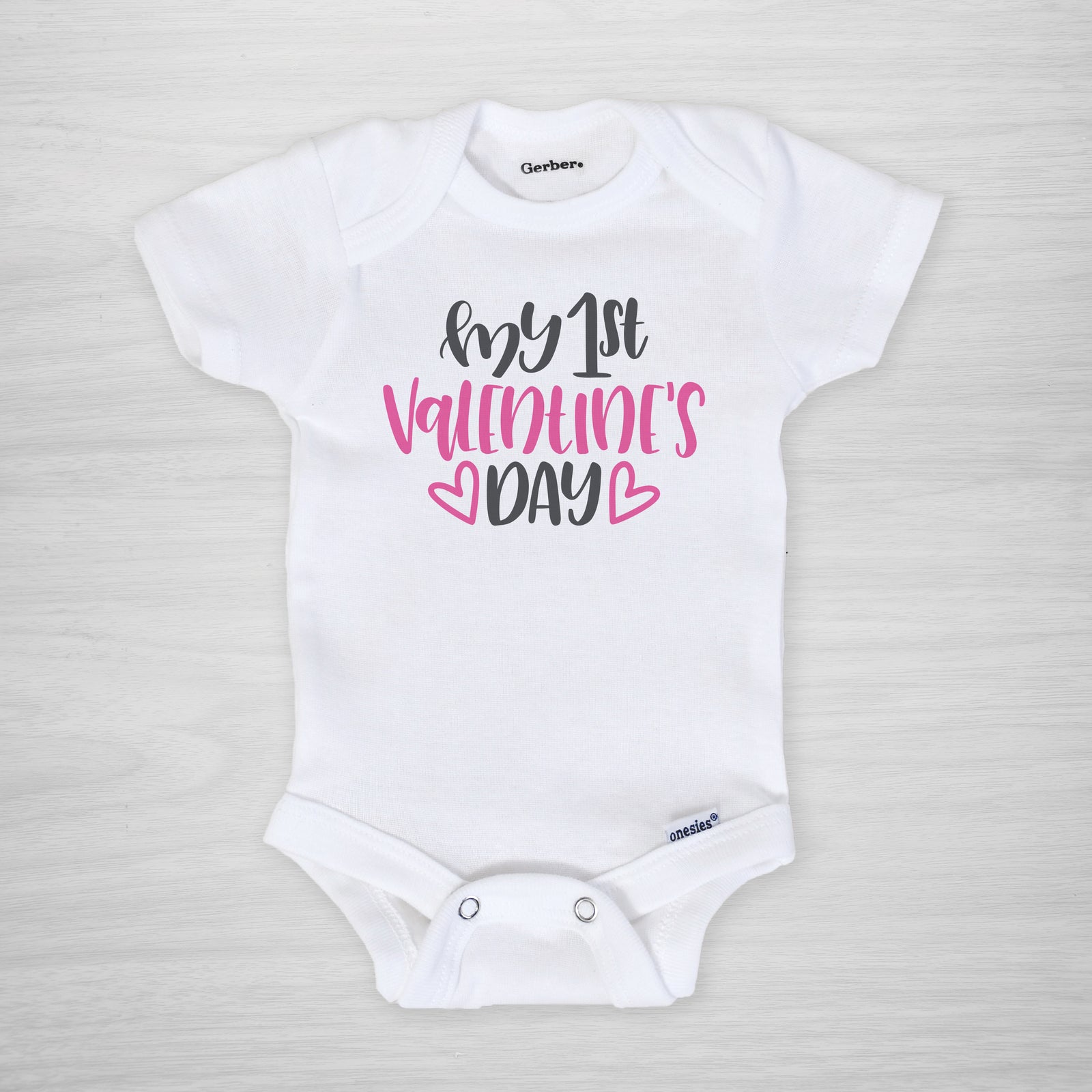 My First Valentine s Day Onesie red Pipsy