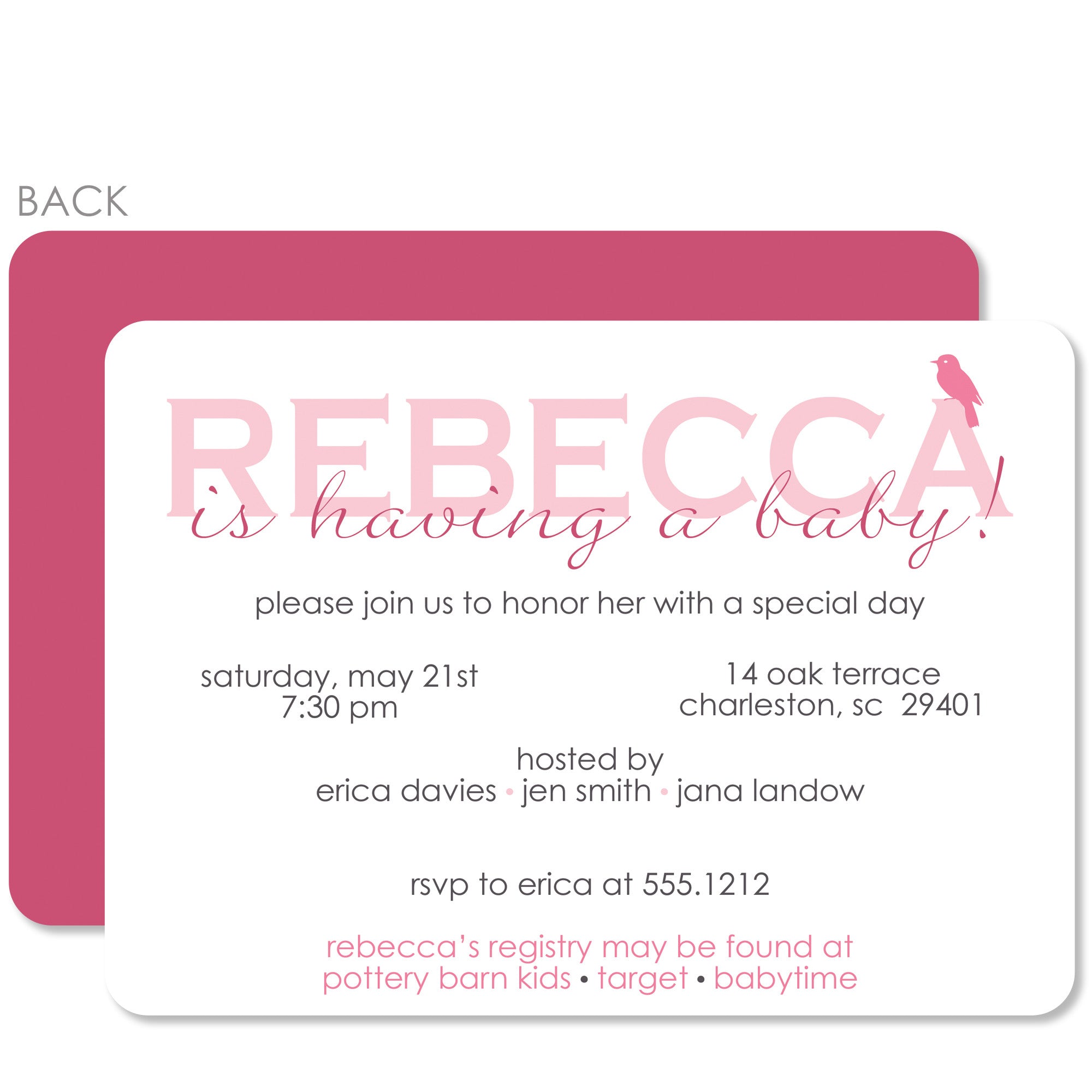 bird baby shower invitations