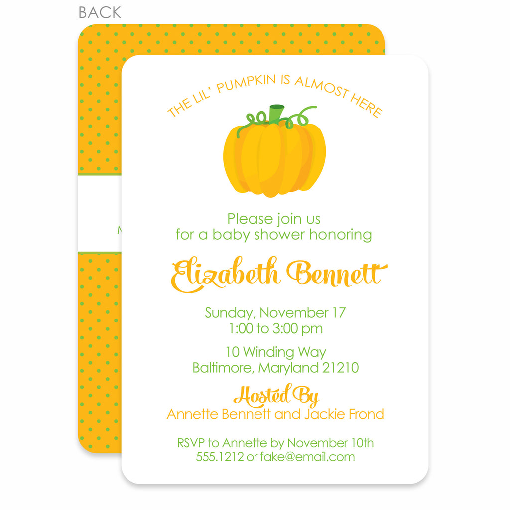 Pumpkin Baby Shower Invitation Pipsy