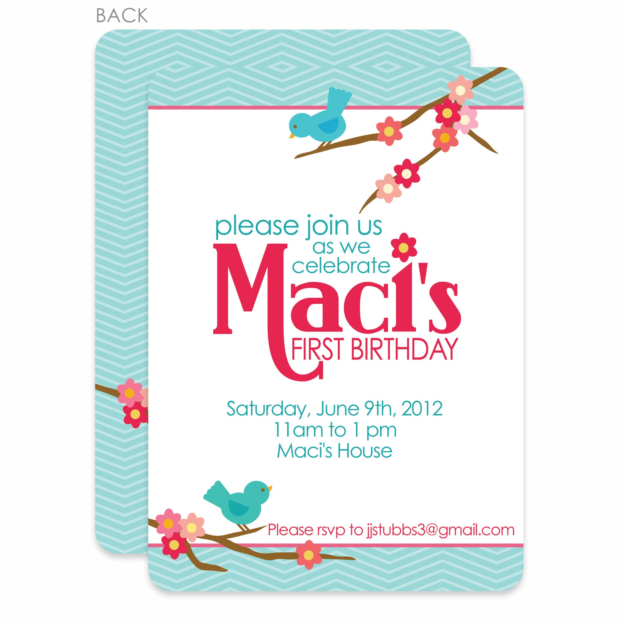 Alice in Wonderland Birthday Invitation - Style #02 – Cute Pixels Shop