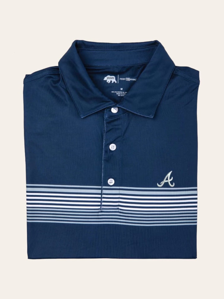 Atlanta Braves Solid Performance Polo Navy / S