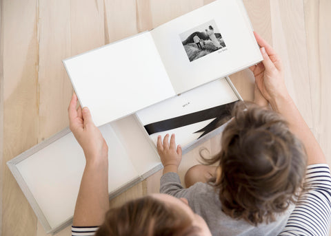 Black and white family photobook by MILK books for Lunch Lady Magazine