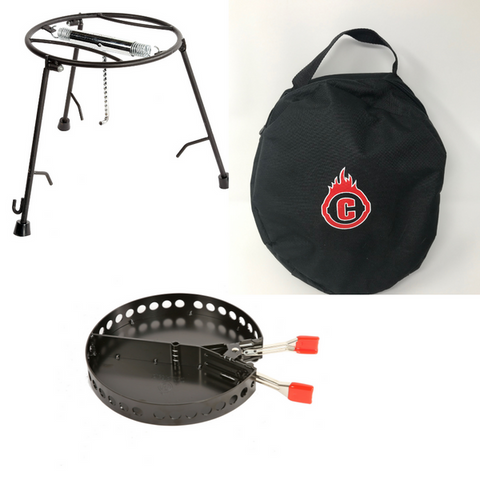 An outdoor cooking equipment set.