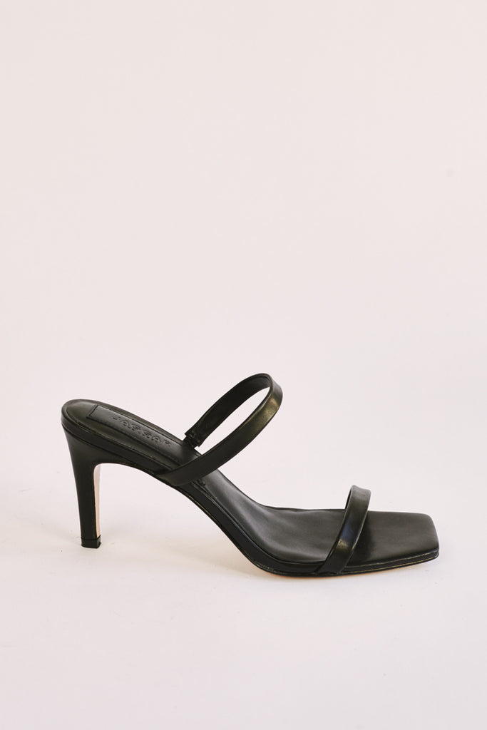 JAGGAR | TWO STRAP LEATHER HEEL black 