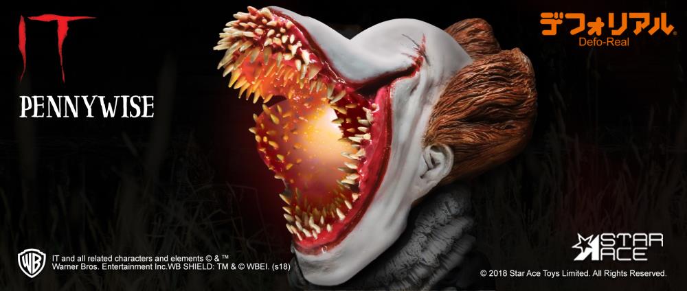 Star Ace Deform Real Series IT (2017) Pennywise Open Mouth with Lights
