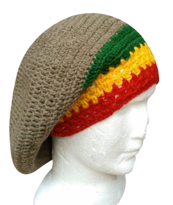 Cool Hand Crocheted Slouchy Rastafarian Hat Beanie Rlw250