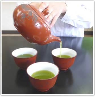 Pouring Japanese Green Tea