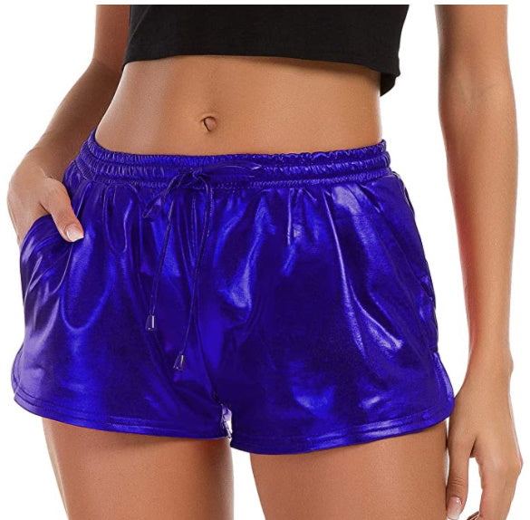 Navy Blue Metallic Draw String Shorts – Gameday Bae