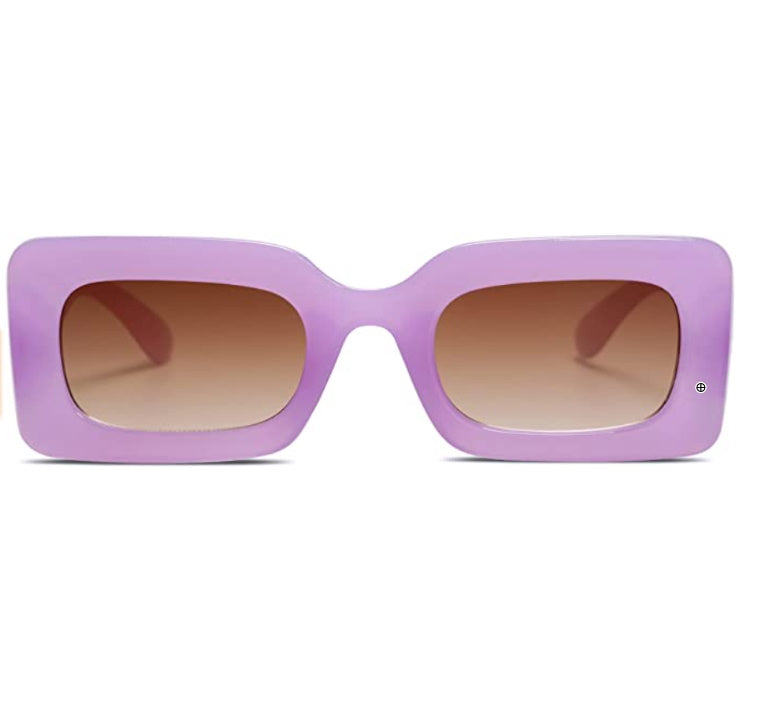 Purple Chunky Rectangular Sunglasses – Gameday Bae