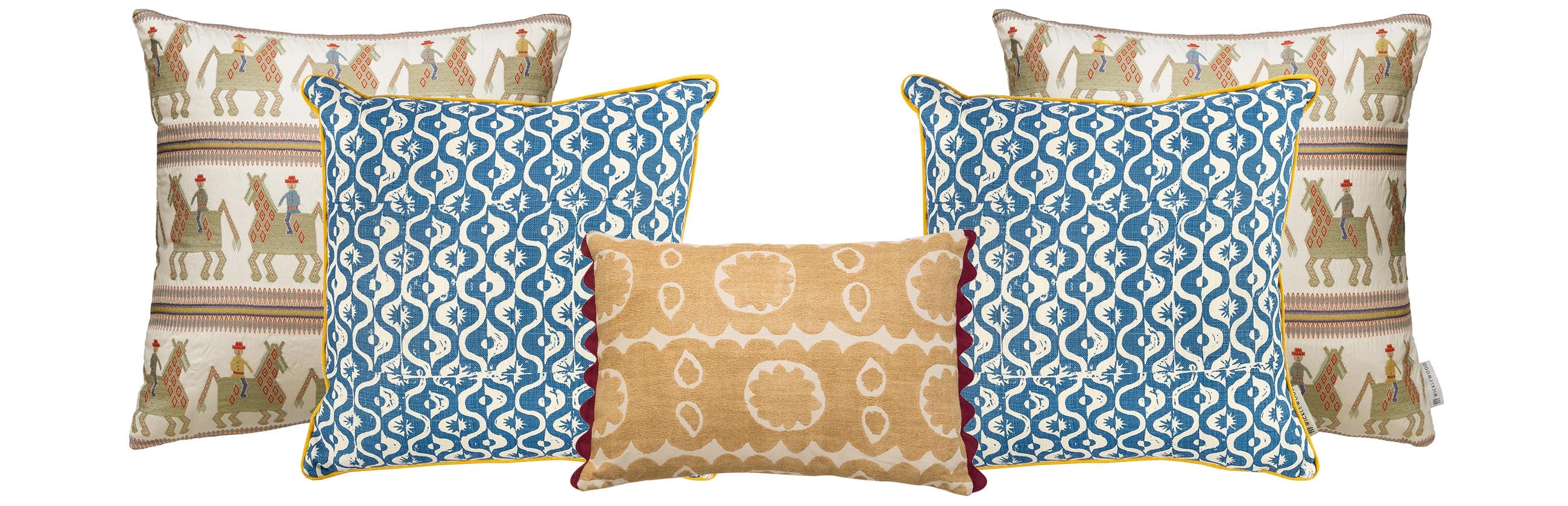 Wicklewood's Spring Cushion Sets, a pre-styled set of 3 square and oblong colourful throw cushions to instantly brighten up your home this season