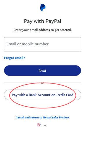 Credit Card/ Debit Card button