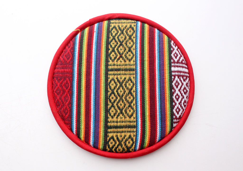 Round And Light Weight Bhutanese Fabric Singing Bowl Cushion