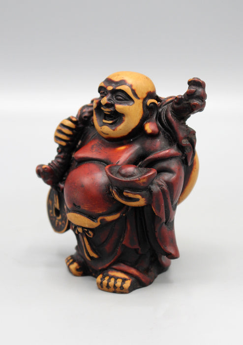 Laughing Buddha with Sack Resin Statue