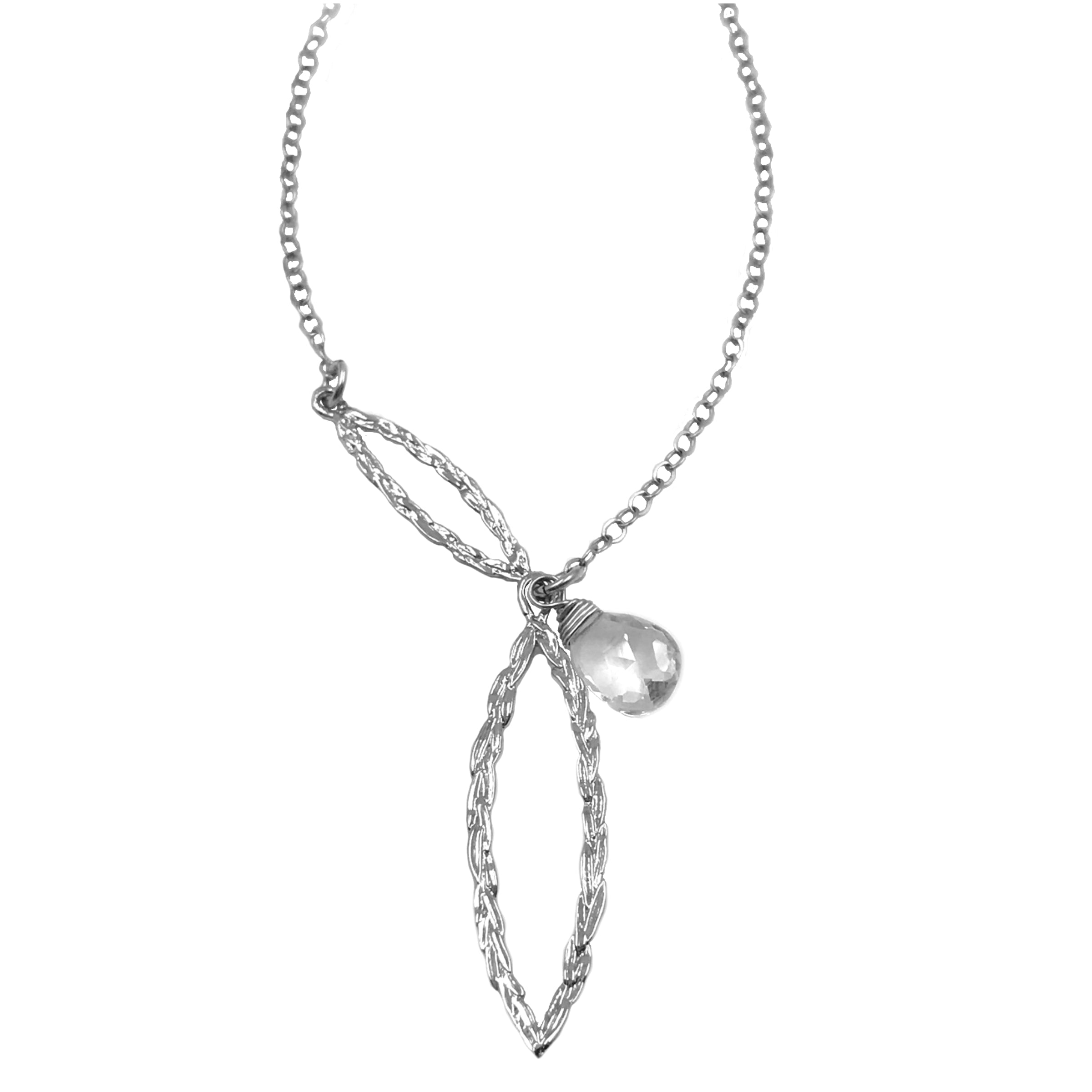 Amor Vincit Omnia PEACE UNITY NECKLACE with White Topaz in Gold or Silver