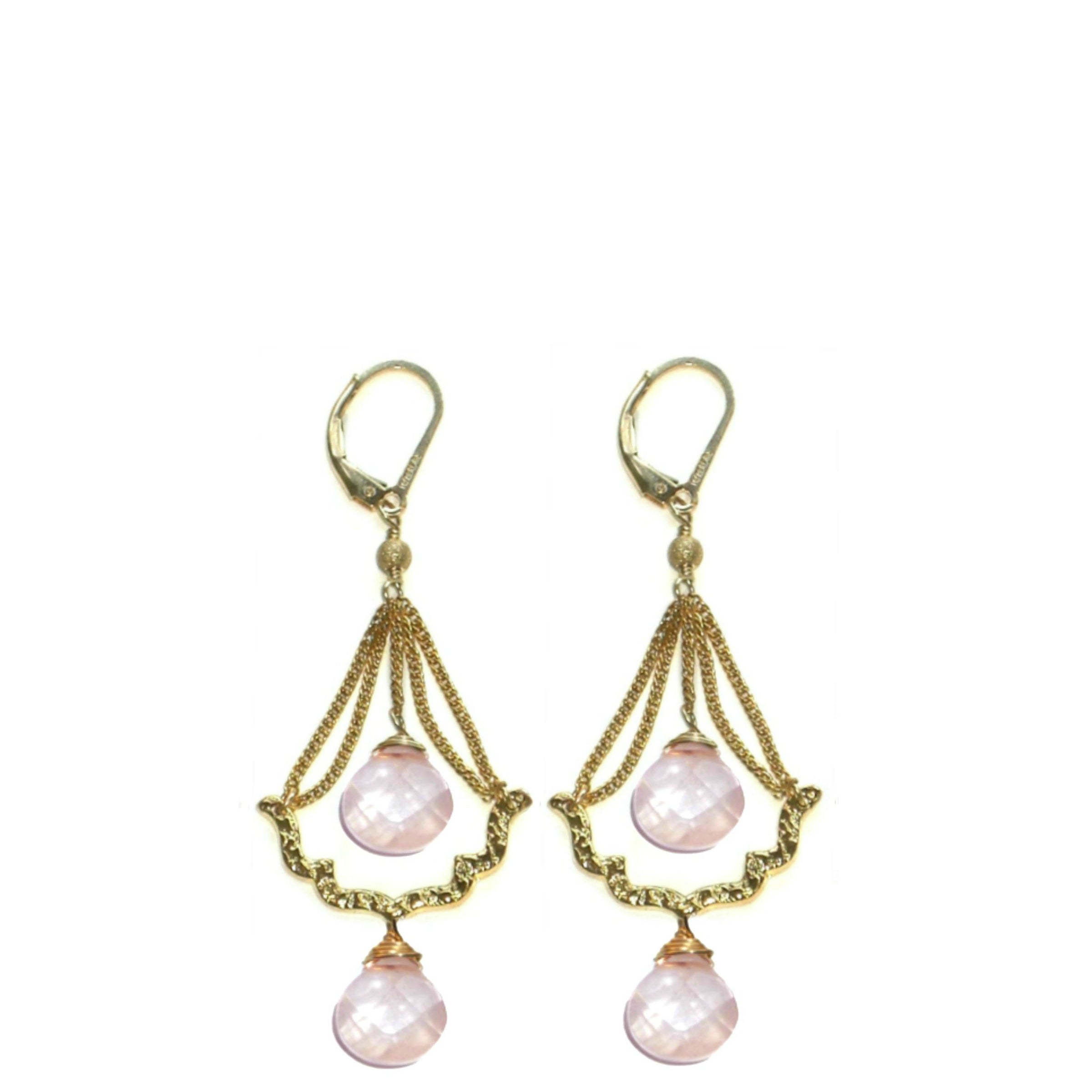 BISOU CHANDELIER EARRINGS ~ assorted stones in gold or silver