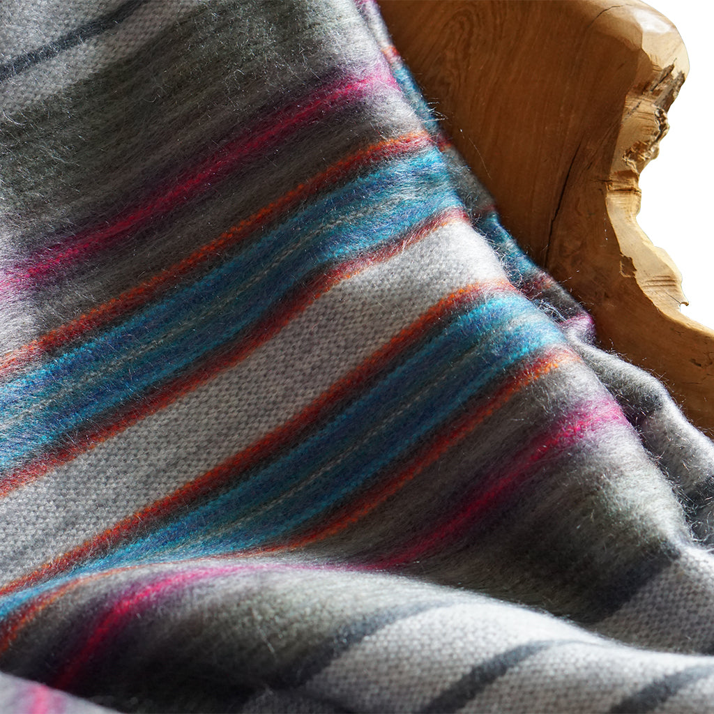 Multi Color Alpaca Wool Throw Blanket Mauch Studio