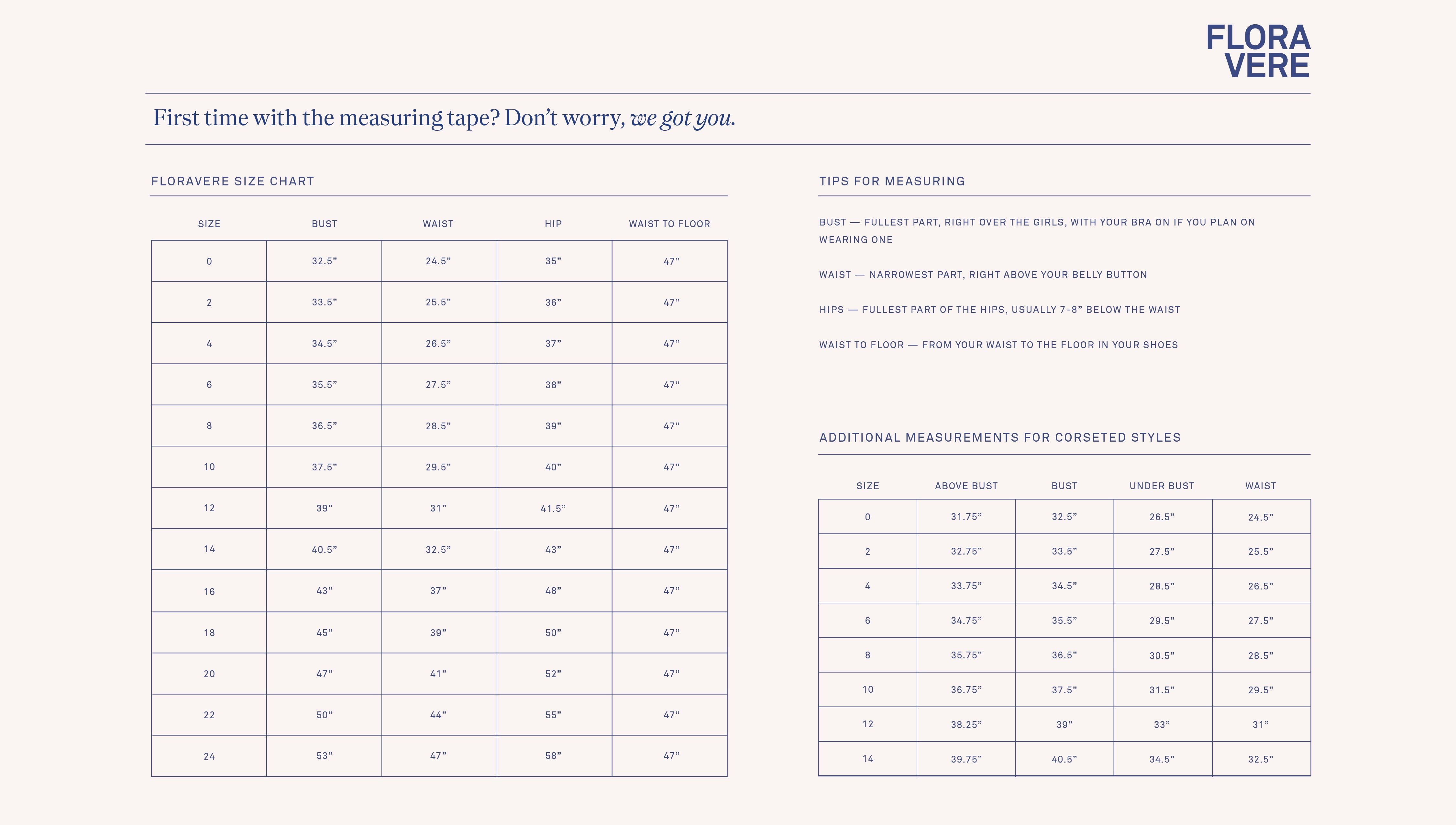 nbd dress size chart