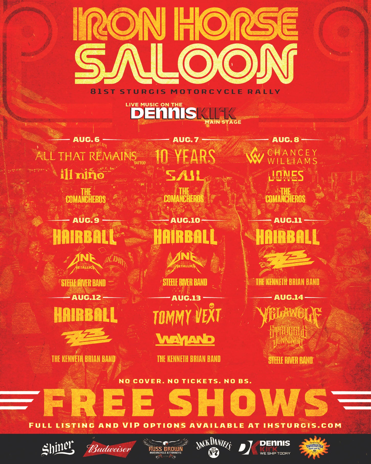Sturgis Motorcycle Rally Concert Schedule Iron Horse Saloon Sturgis
