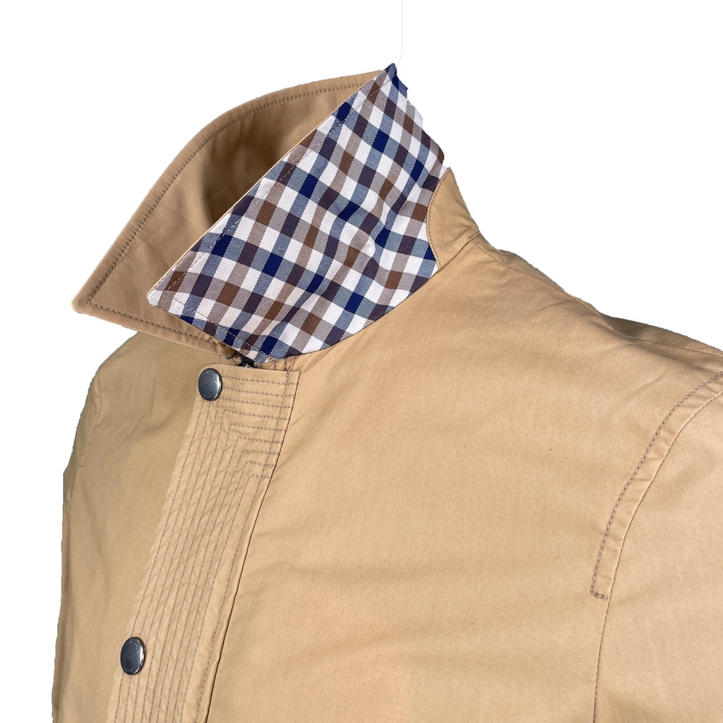 Aquascutum Aquasor Pickering Check Trench Coat Beige Boinclo