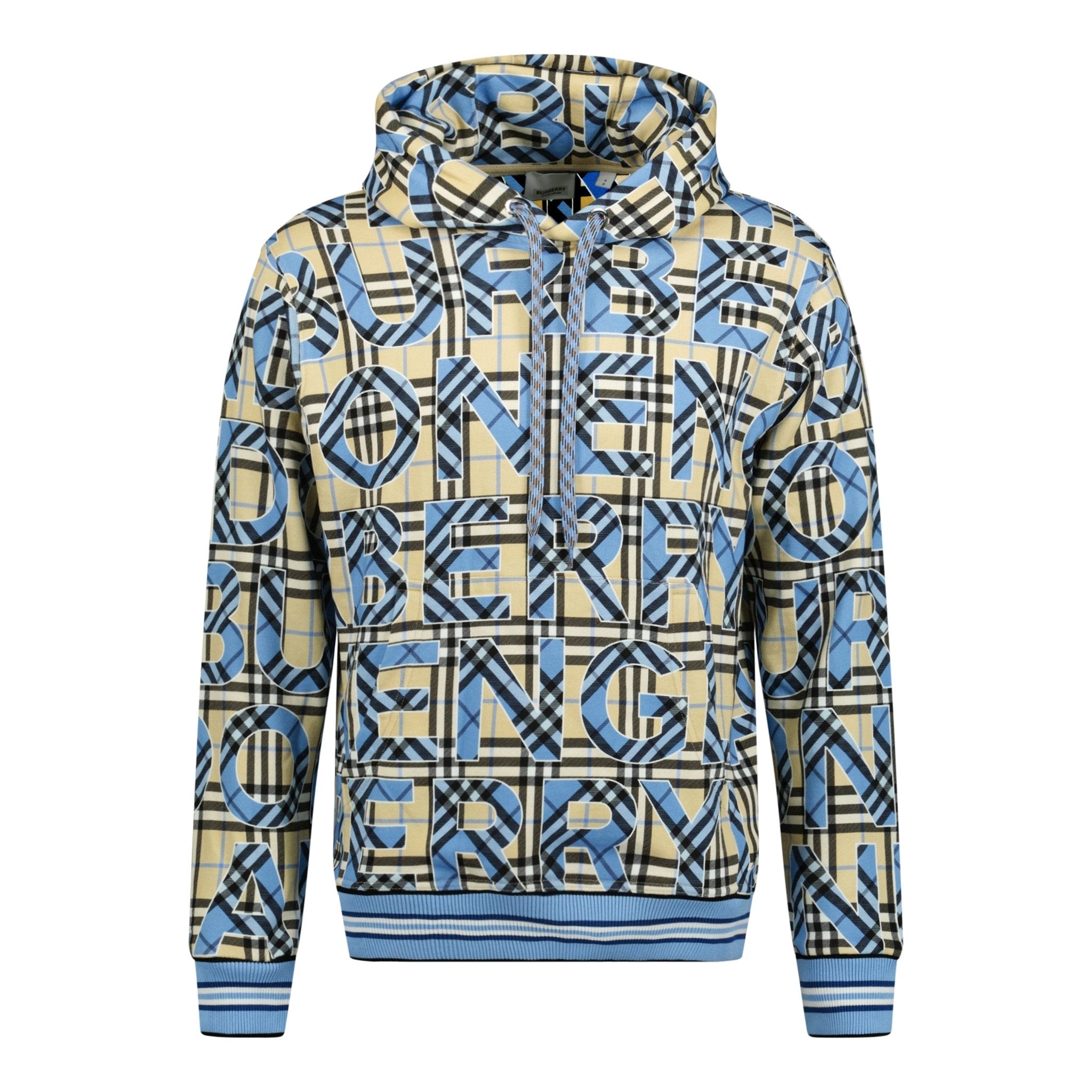 Burberry Check Logo Print Cotton Sweatshirt Yellow & Blue | Boinclo ltd |  Outlet Sale
