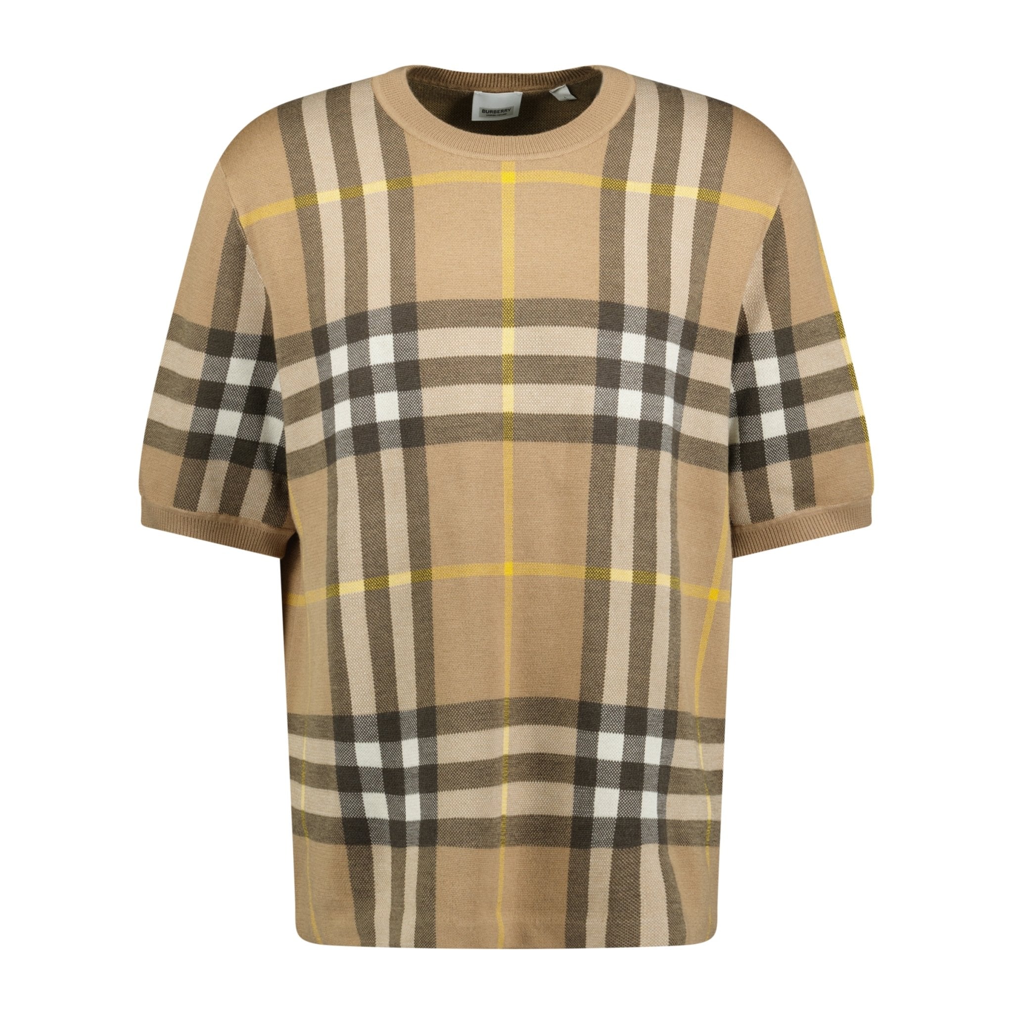 Burberry 'Wells' Check T-Shirt Beige | Boinclo ltd | Outlet Sale