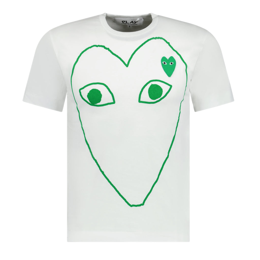 Comme des Garçons PLAY T105 Pink Heart T-Shirt White