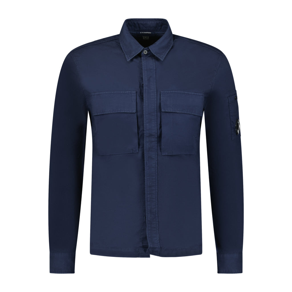 CP Company 'Broken Batavia' Overshirt Navy - forsalebyerin