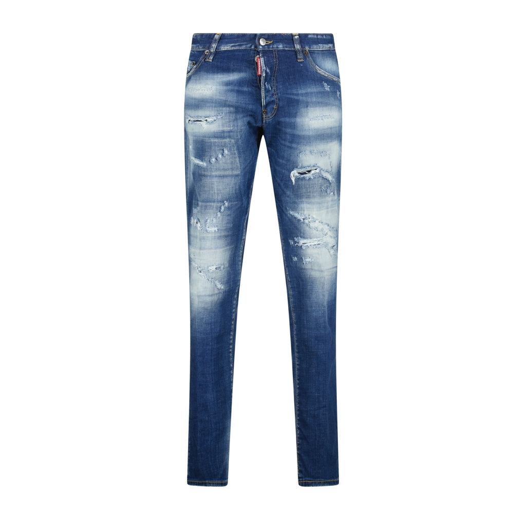 DSquared2 'Cool Guy' Beige Logo Slim Fit Jeans Blue - forsalebyerin