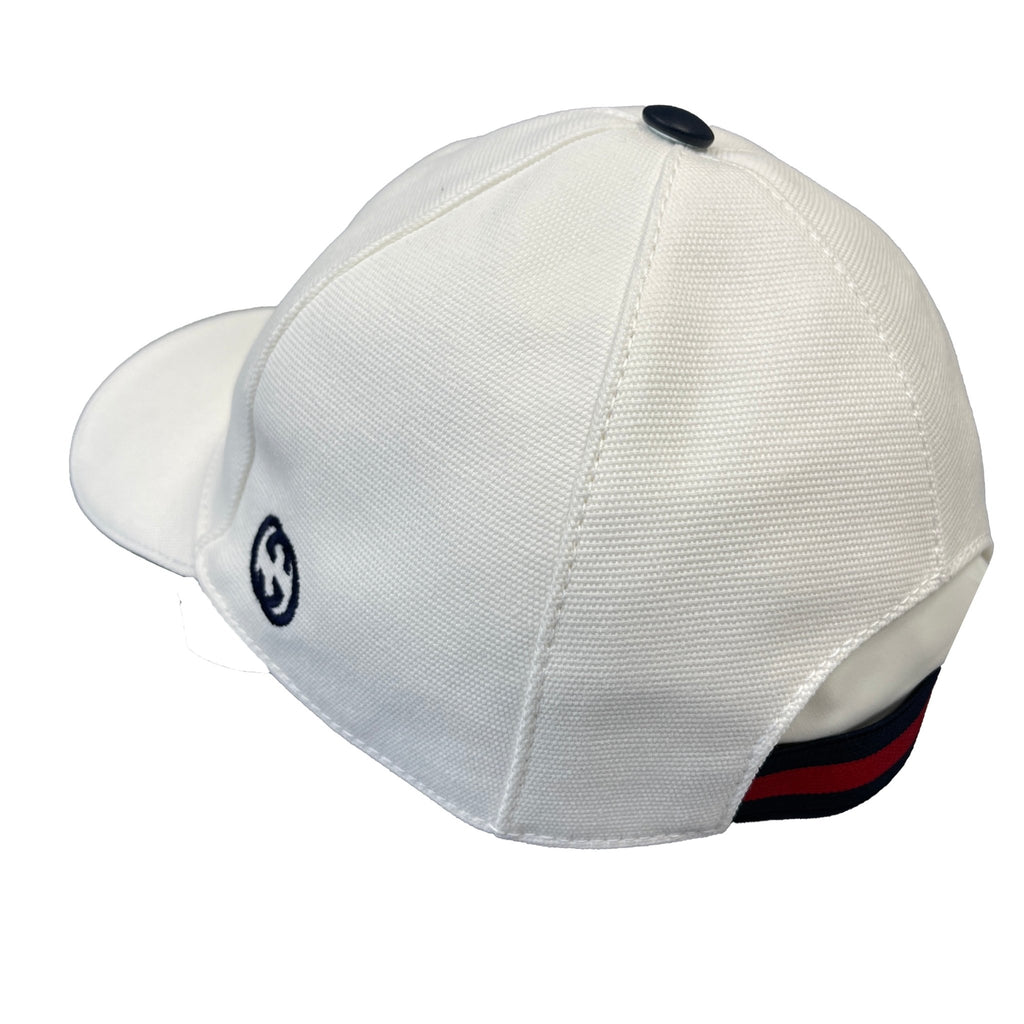 Gucci Beige Canvas Purple Webstripe Baseball Cap M