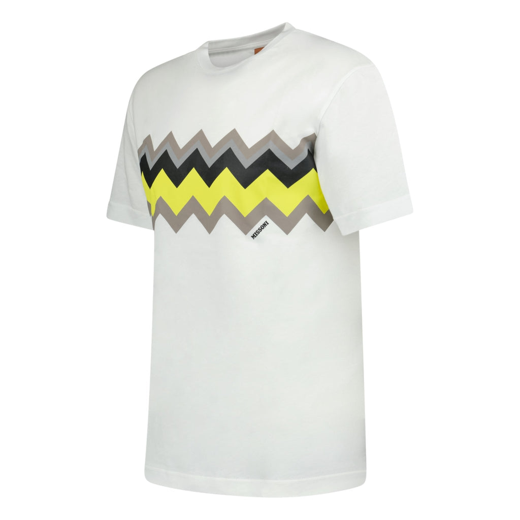 MISSONI ZIG ZAG LOGO T-SHIRT WHITE / YELLOW - forsalebyerin