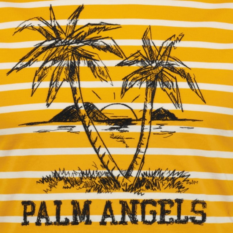 Yellow cotton t-shirt Palm Angels Yellow size L International in