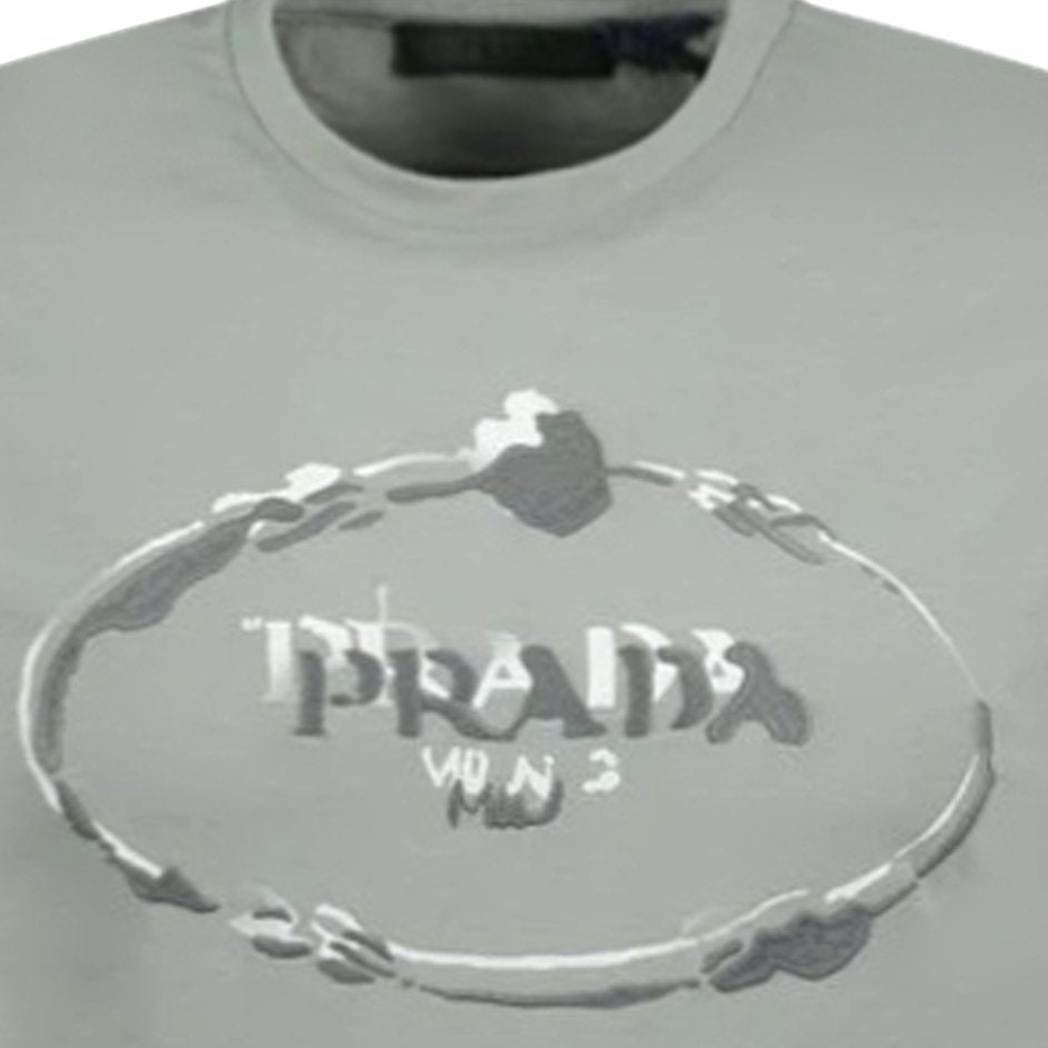 Prada Embroidery Logo T-Shirt Grey | Boinclo ltd | Outlet Sale