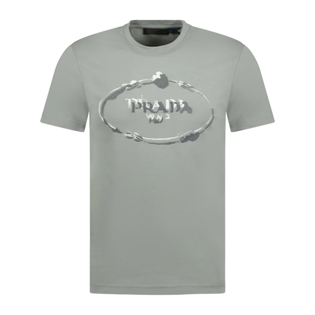 Prada Embroidery Logo T-Shirt Grey | Boinclo ltd | Outlet Sale