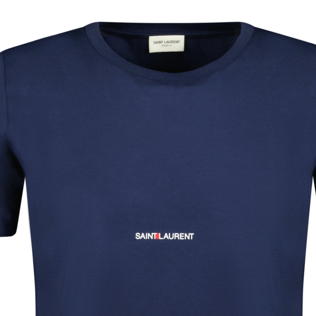 Saint Laurent Box Logo T-shirt Navy - forsalebyerin