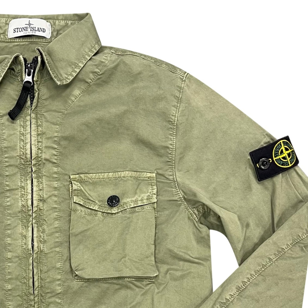 Stone Island Canvas Dyed Overshirt Green (Kids) - forsalebyerin