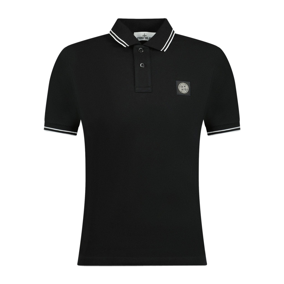 Stone Island Cotton Logo Polo T-Shirt Twin Tip Black | Boinclo ltd ...