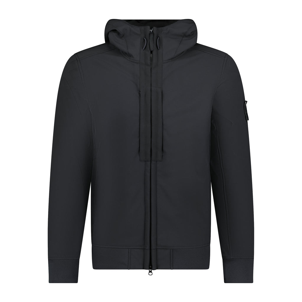 Stone Island Micro Twill Concealed Hood Jacket Black, Boinclo ltd