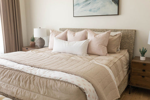 A bed made with Beddy's zipper bedding.